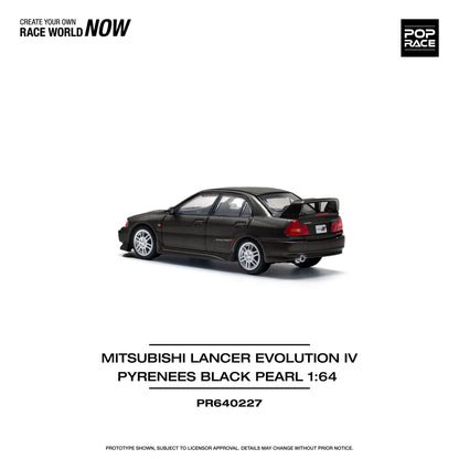 POPRACE 1/64 MITSUBISHI LANCER EVOLUTION IV - PYRENEES BLACK PEARL PR640227