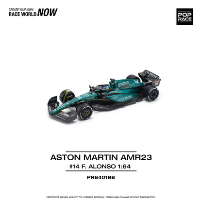 PREORDER POPRACE 1/64 ASTON MARTIN AMR23 F1 #14 F. ALONSO PR640198 (Approx. Release Date: Q1 2025 and subject to the manufacturer's final decision)