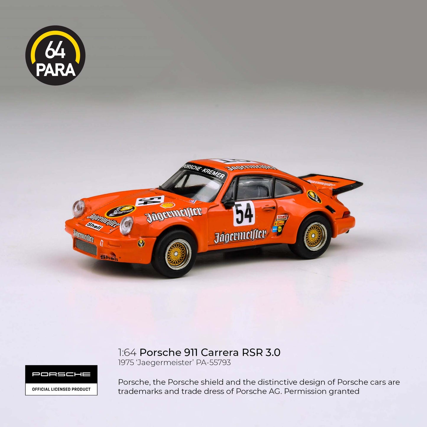 PARA64 1/64 1974 Porsche 911 Carerra RSR 3.0 – Jaegermeister – PA-55793