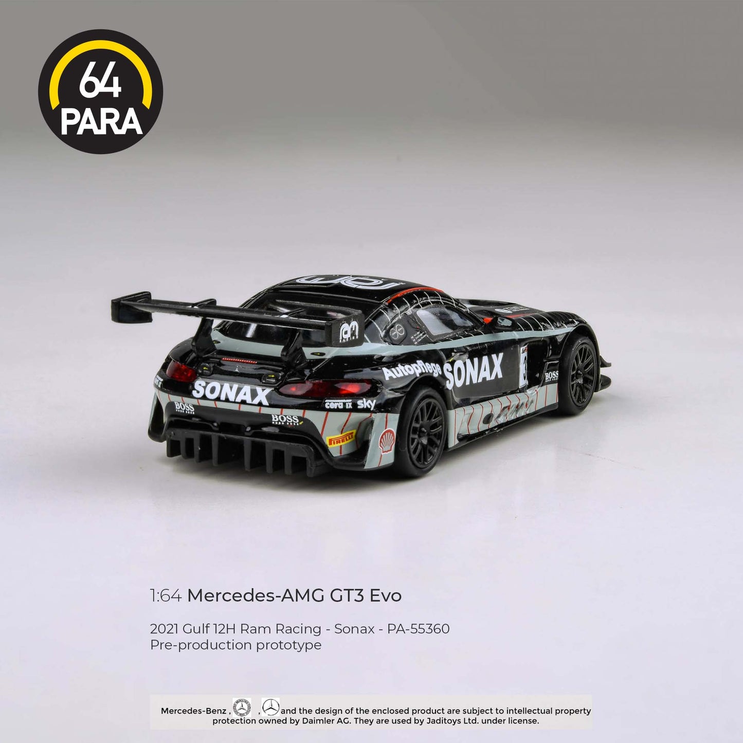PARA64 1/64 Mercedes-AMG GT3 2021 Gulf 12H Ram Racing – Sonax – PA-55360
