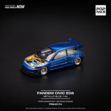 PREORDER POPRACE 1/64 PANDEM CIVIC EG6 METALLIC BLUE WITH OPEN HOOD PR640174 (Approx. Release Date: Q1 2025 and subject to the manufacturer's final decision)