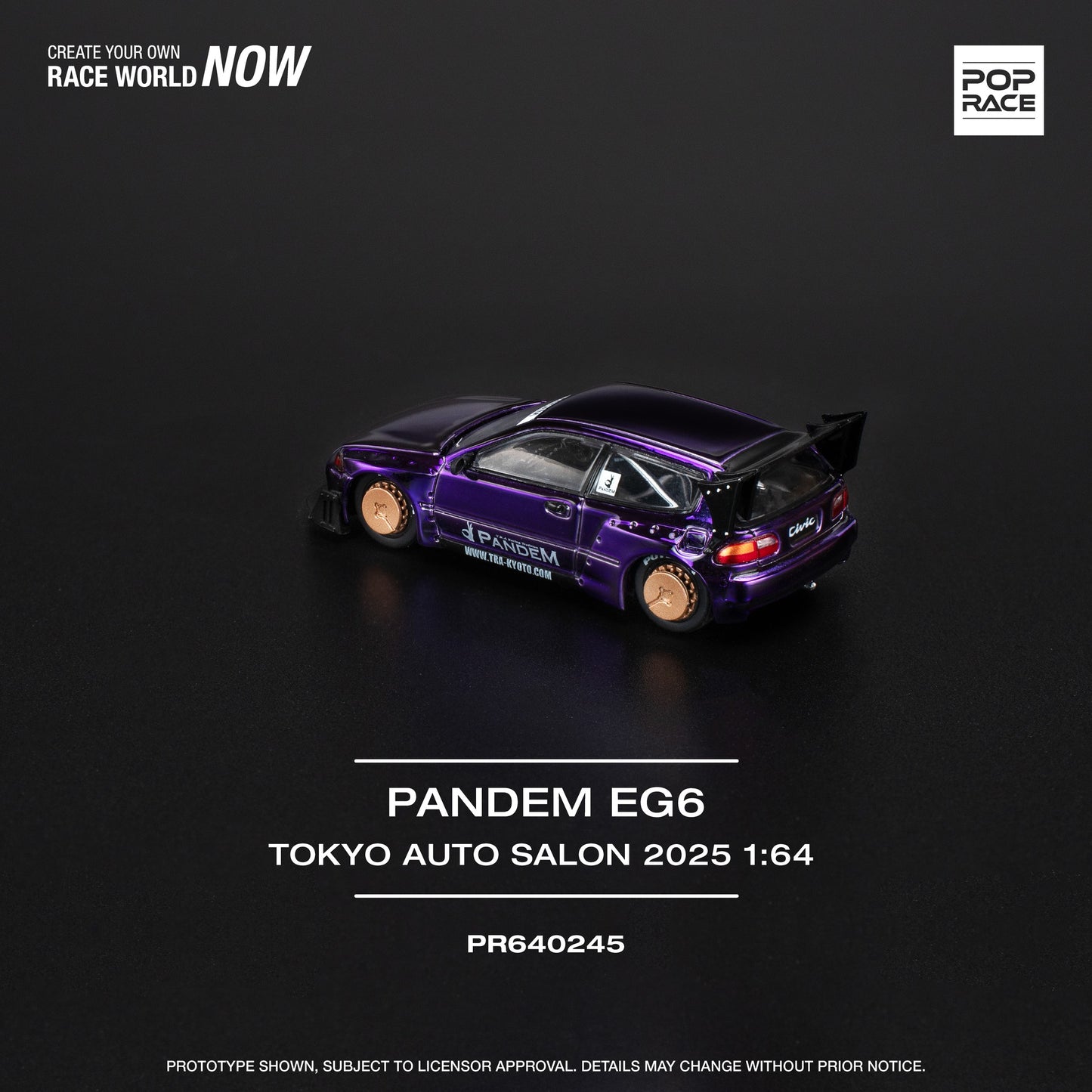 POPRACE 1/64 Pandem Civic EG6 TOKYO AUTO SALON 2025 Exclusive Edition PR640245