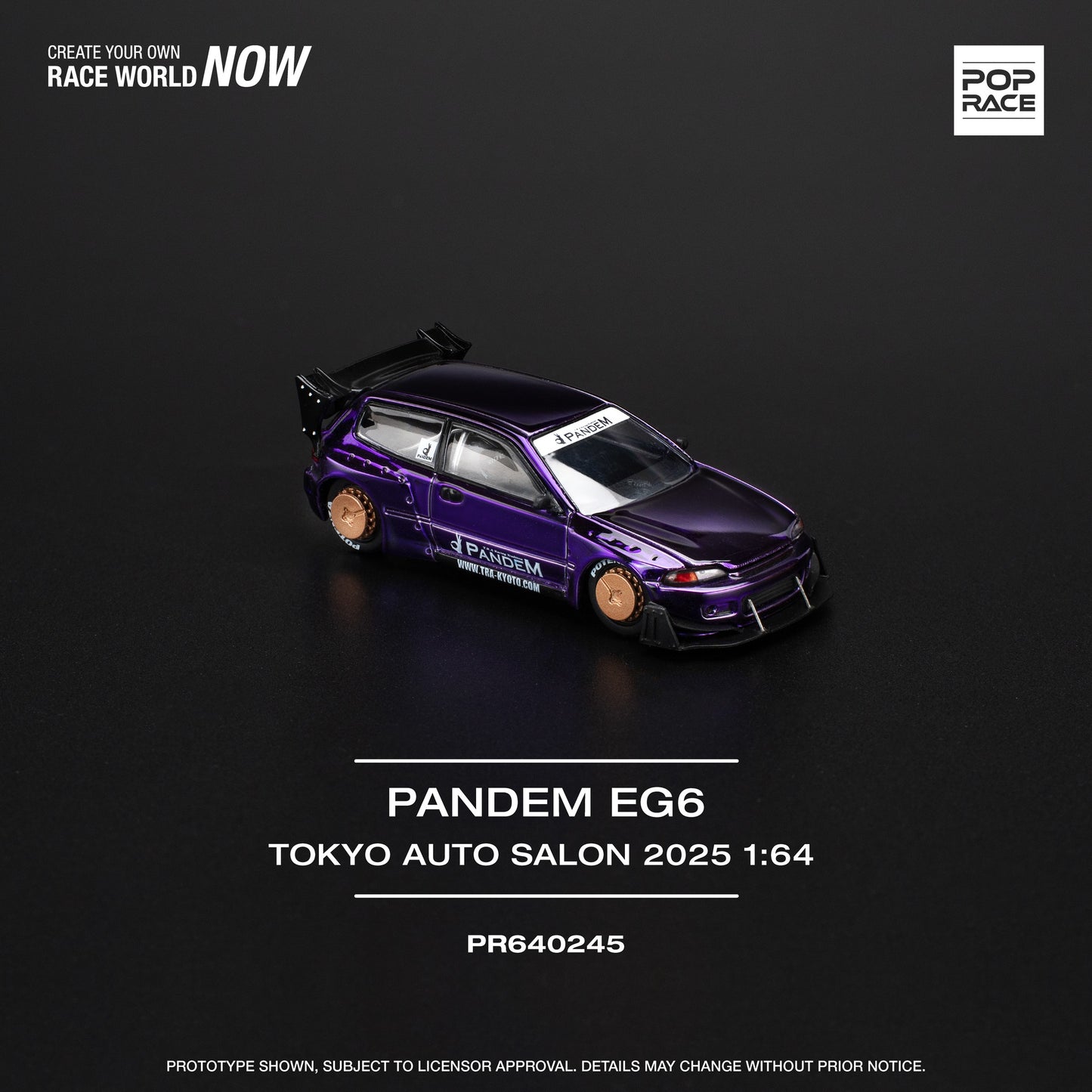 POPRACE 1/64 Pandem Civic EG6 TOKYO AUTO SALON 2025 Exclusive Edition PR640245