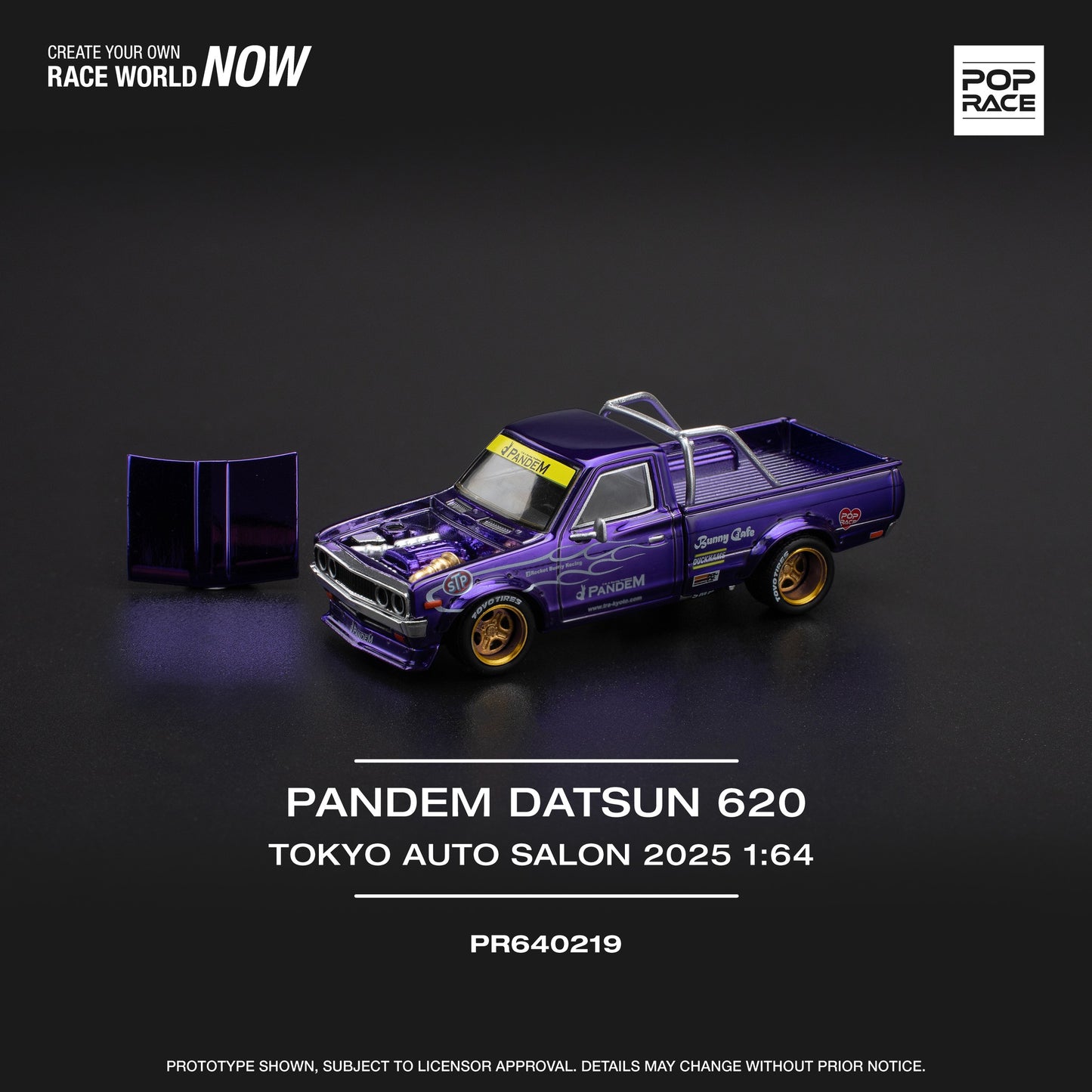 POPRACE 1/64 Pandem Datsun 620 TOKYO AUTO SALON 2025 Exclusive Edition PR640219