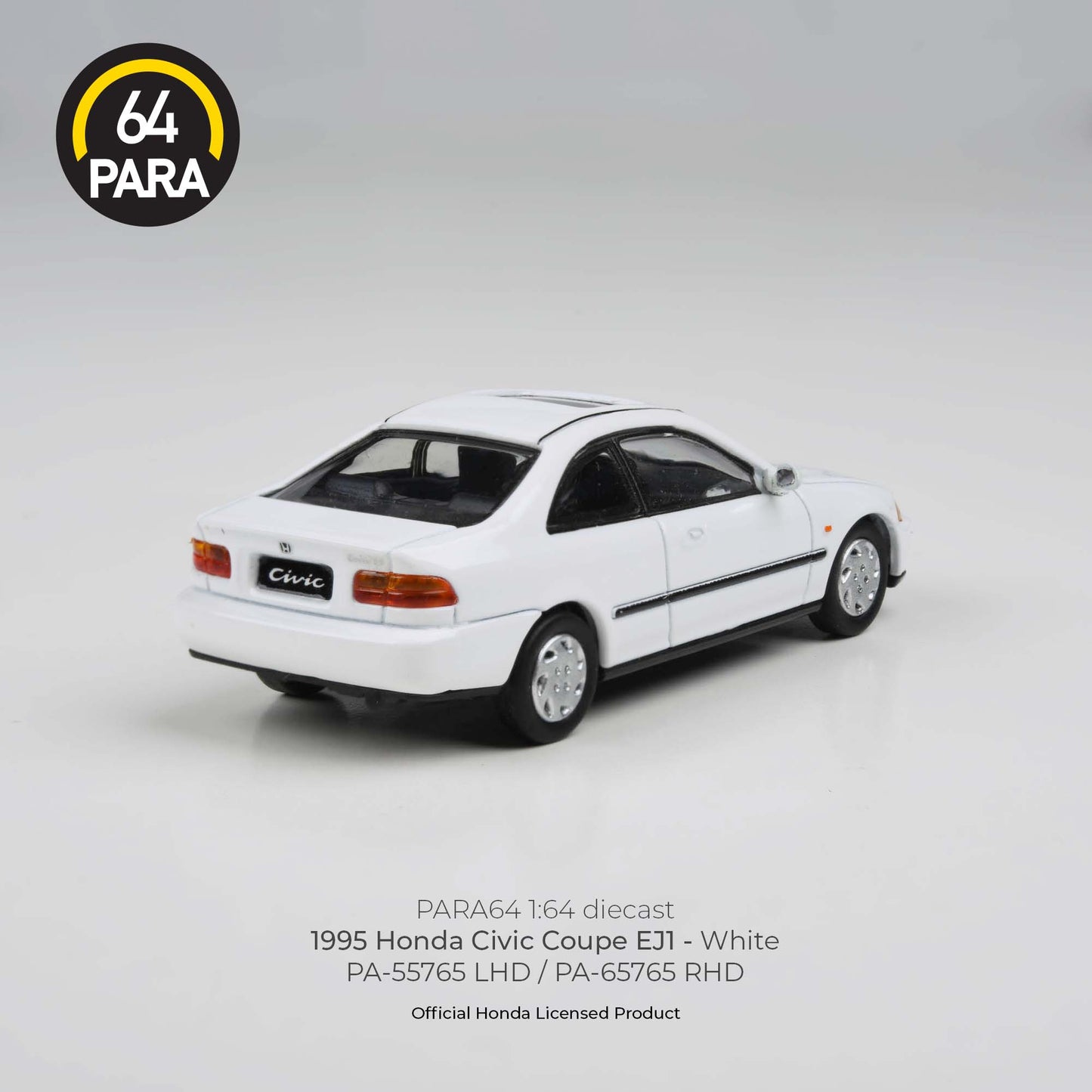 PARA64 1/64 1995 Honda Civic Coupe EJ1 White RHD PA-65765