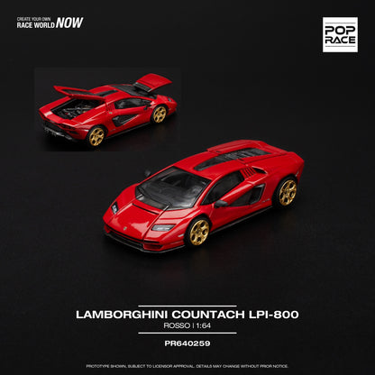 POPRACE 1/64 LAMBORGHINI COUNTACH LPI-800 - ROSSO PR640259