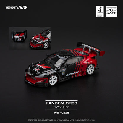 POPRACE 1/64 PANDEM GR86 - ADVAN PR640228