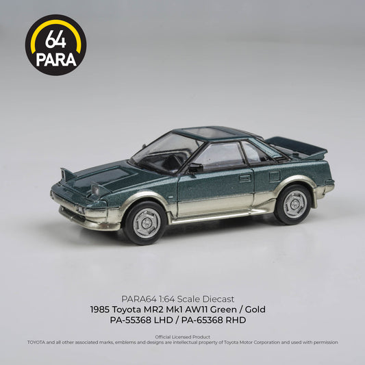 PARA64 1/64 1985 Toyota MR2 MK1 AW11  Green/Gold RHD PA-65368