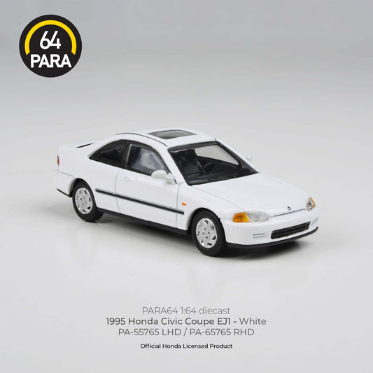 PARA64 1/64 1995 Honda Civic Coupe EJ1 White LHD PA-55765