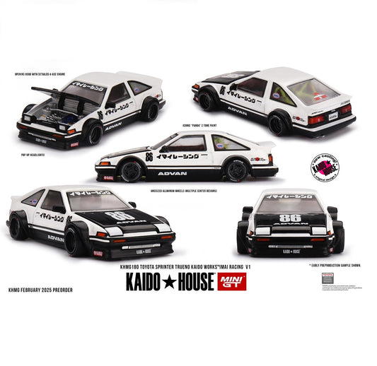 MINI GT x Kaido House 1/64 TOYOTA SPRINTER TRUENO KAIDO WORKS™ IMAI RACING V1 KHMG180