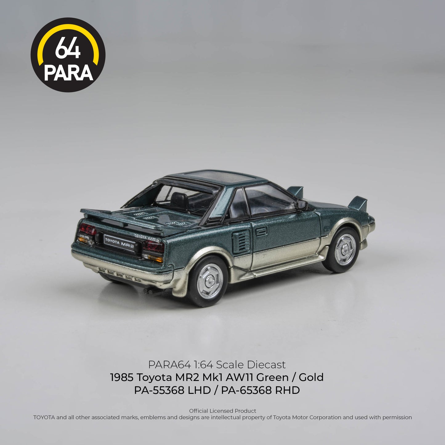 PARA64 1/64 1985 Toyota MR2 MK1 AW11  Green/Gold RHD PA-65368