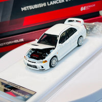 MOTORHELIX 64SENIOR SERIES 1/64 Mitsubishi Lancer Evolution IV Scotia White M64003
