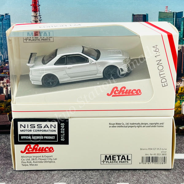 Schuco 1/64 Nismo R34 GT-R Z-tune SILVER 452033800