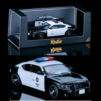 Rollin 1/64 Dodge Charger LX (2008) Black‑White LAPD