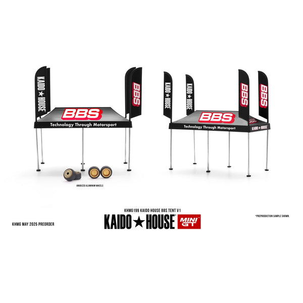 PREORDER MINI GT x Kaido House 1/64 Kaido House BBS Tent V1 KHMG199 (Approx. Release Date : Q4 2025 subject to manufacturer's final decision)
