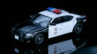 Rollin 1/64 Dodge Charger LX (2008) Black‑White LAPD