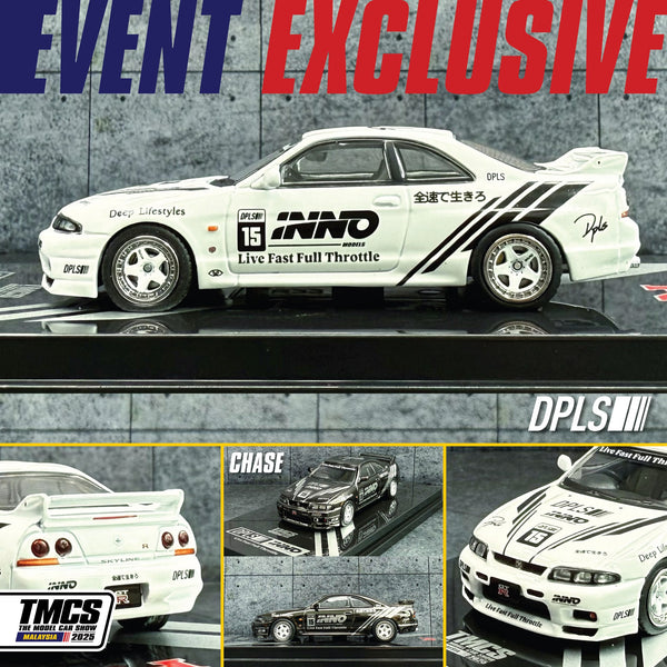 DPLS x INNO64 1/64 Nissan Skyline GT-R (R33) TMCS Malaysia 2025 Exclusive Model IN64-DPLS-R33-TMCS25 (Chase cars are randomly packed)