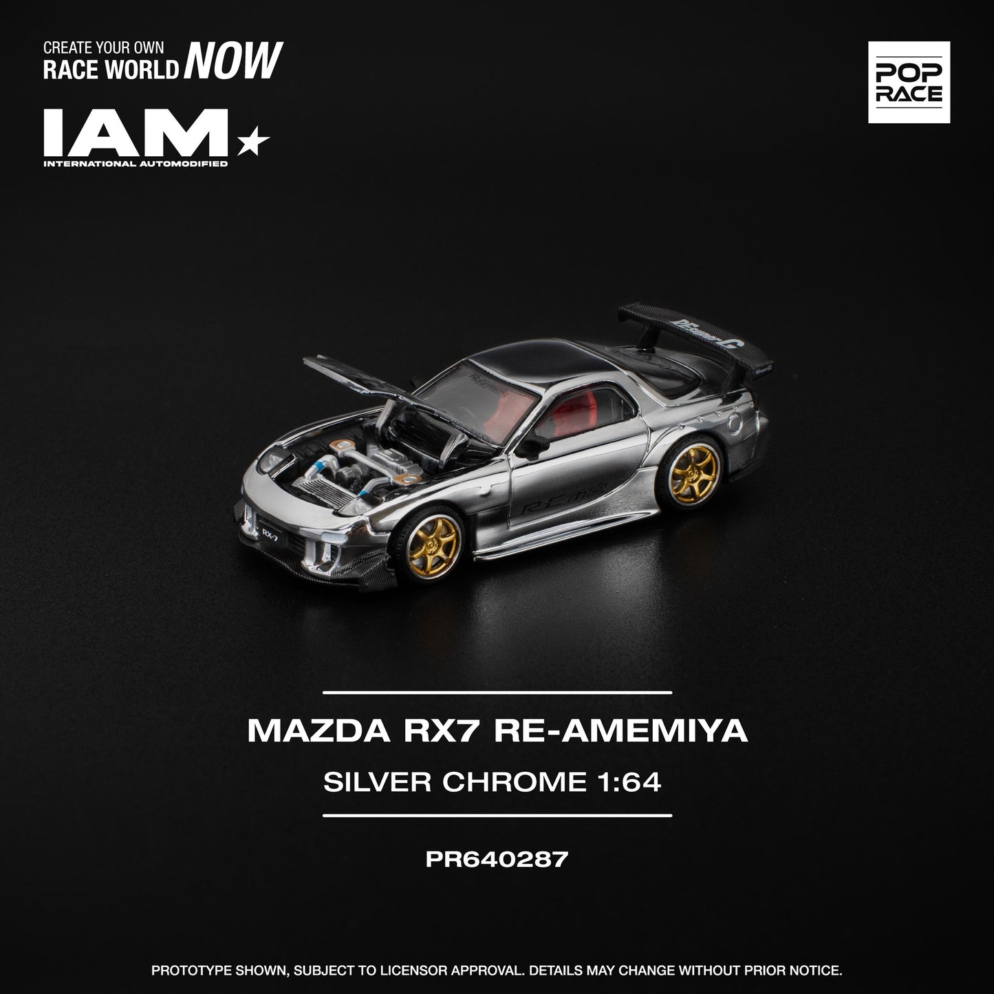 POPRACE 1/64 IAM SURABAYA Event Model Set of 2 (Mazda RX7 RE-AMEMIYA Silver Chrome & PANDEM S13 Red Chrome)