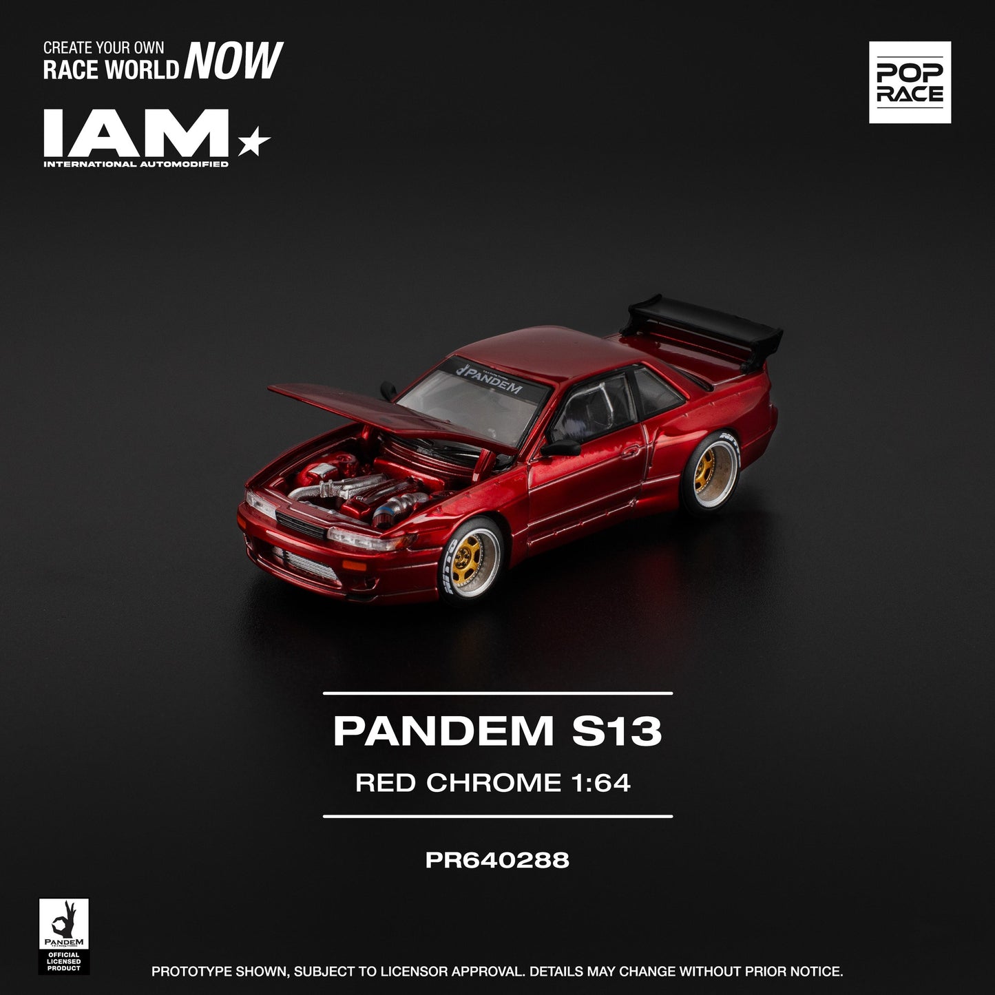 POPRACE 1/64 IAM SURABAYA Event Model Set of 2 (Mazda RX7 RE-AMEMIYA Silver Chrome & PANDEM S13 Red Chrome)