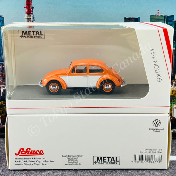 Schuco 1/64 VW Beetle 2-Tone White / Orange 452037700