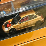 MOTORHELIX 1/64 Honda Civic Type R (EK9) Customized Electroplating Copper with Carbon Fiber Bonnect (HK Toycar Salon 2025) M65019DZ-HK