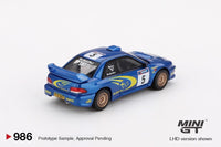 PREORDER MINI GT 1/64 Subaru Impreza WRC99 – #5 Richard Burns / Robert Reid – Winner, 1999 Rally Australia – Australia Exclusive MGT00986-BL (Approx. Release Date : Q3 2025 subject to manufacturer's final decision)