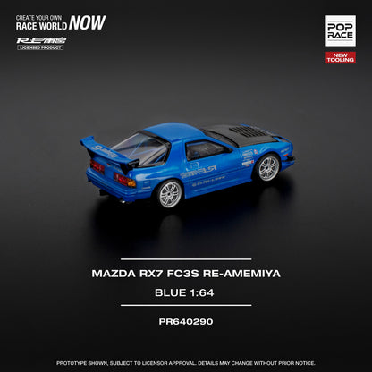 POPRACE 1/64 RX7 (FC3S) RE-AMEMIYA BLUE PR640290