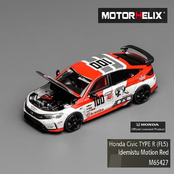 PREORDER MOTORHELIX 1/64 Honda Civic TYPE R (FL5) Idemitsu Motion Red M65427 (Approx. Release Date: Q4 2025 and subject to the manufacturer's final decision)