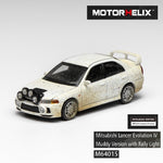 PREORDER MOTORHELIX 1/64 Mitsubishi Lancer Evolution IV Muddy Version with Rally Light M64015 (Approx. Release Date: Q4 2025 and subject to the manufacturer's final decision)