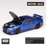 PREORDER MOTORHELIX 1/64 Nissan NISMO R34 GT-R Z-tune Bayside Blue M63416 (Approx. Release Date: Q4 2025 and subject to the manufacturer's final decision)