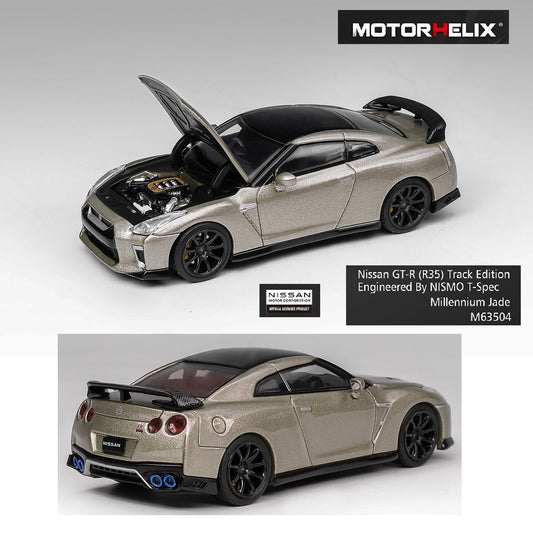 MOTORHELIX 1/64 Nissan GT-R (R35) Track Edition Engineered by NISMO T-Spec Millennium Jade M63504