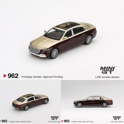MINI GT 1/64 Mercedes-Maybach S680 Gold / Dark Red Metallic MGT00962-L