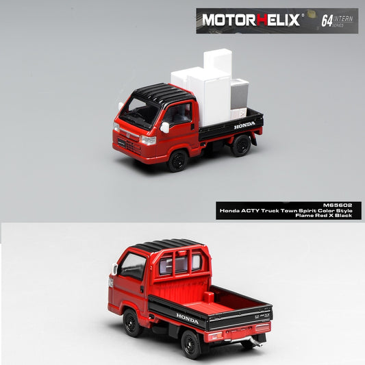 Motorhelix Intern Series 1/64 Honda ACTY Truck Flame Red x Black M65602