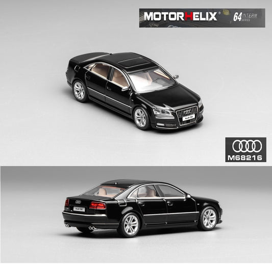 Motorhelix Intern Series 1/64 Audi A8 (D3) Facelift 2008 Brilliant Black M68216