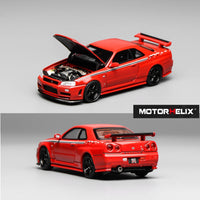 PREORDER Motorhelix 1/64 NISSAN SKYLINE GT-R (R34) NISMO CUSTOMIZED RED M63420 (Approx. Release Date: Q4 2025 and subject to the manufacturer's final decision)
