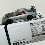 POPRACE 1/64 Mazda RX7 RE-AMEMIYA Widebody Silver Japan MINICAR A GOGO Exclusive event model PR640275
