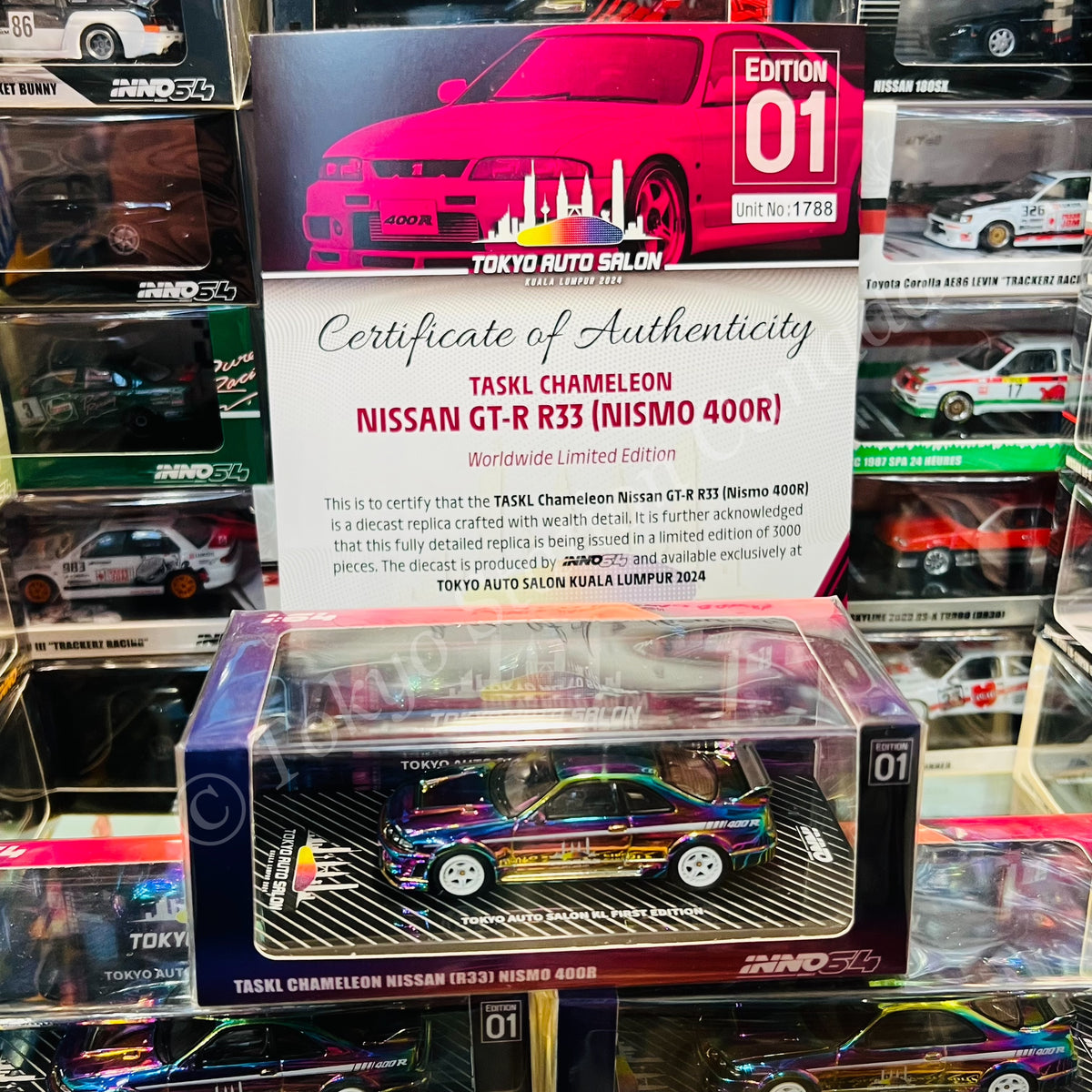 Taskl Inno64 INNO64 1/64 TASKL CHAMELEON NISSAN R33 NISMO 400R Worldwide Limited Ed ...