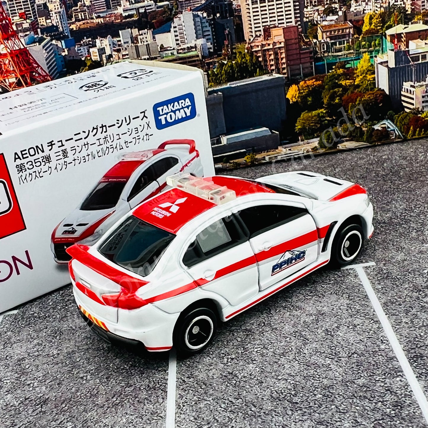 TOMICA AEON Vol.35 Mitsubishi Lancer Evolution EVO X PPIHC Safety Car