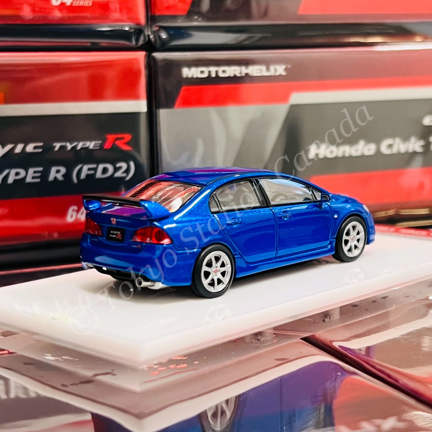 MOTORHELIX 1/64 Honda Civic Type R FD2 Vivid Blue Pearl M65402