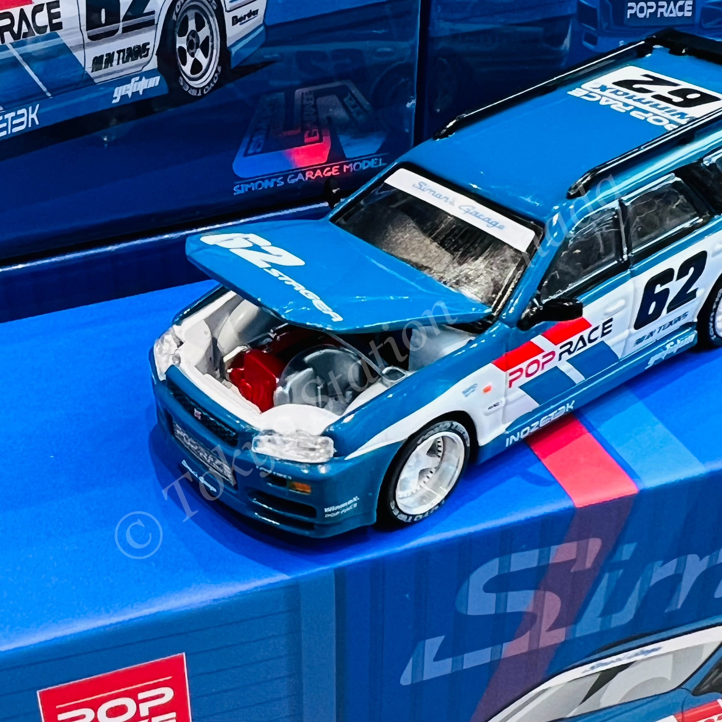 POPRACE 1/64 Nissan Stagea - Simon's Garage #62 Exclusive Model