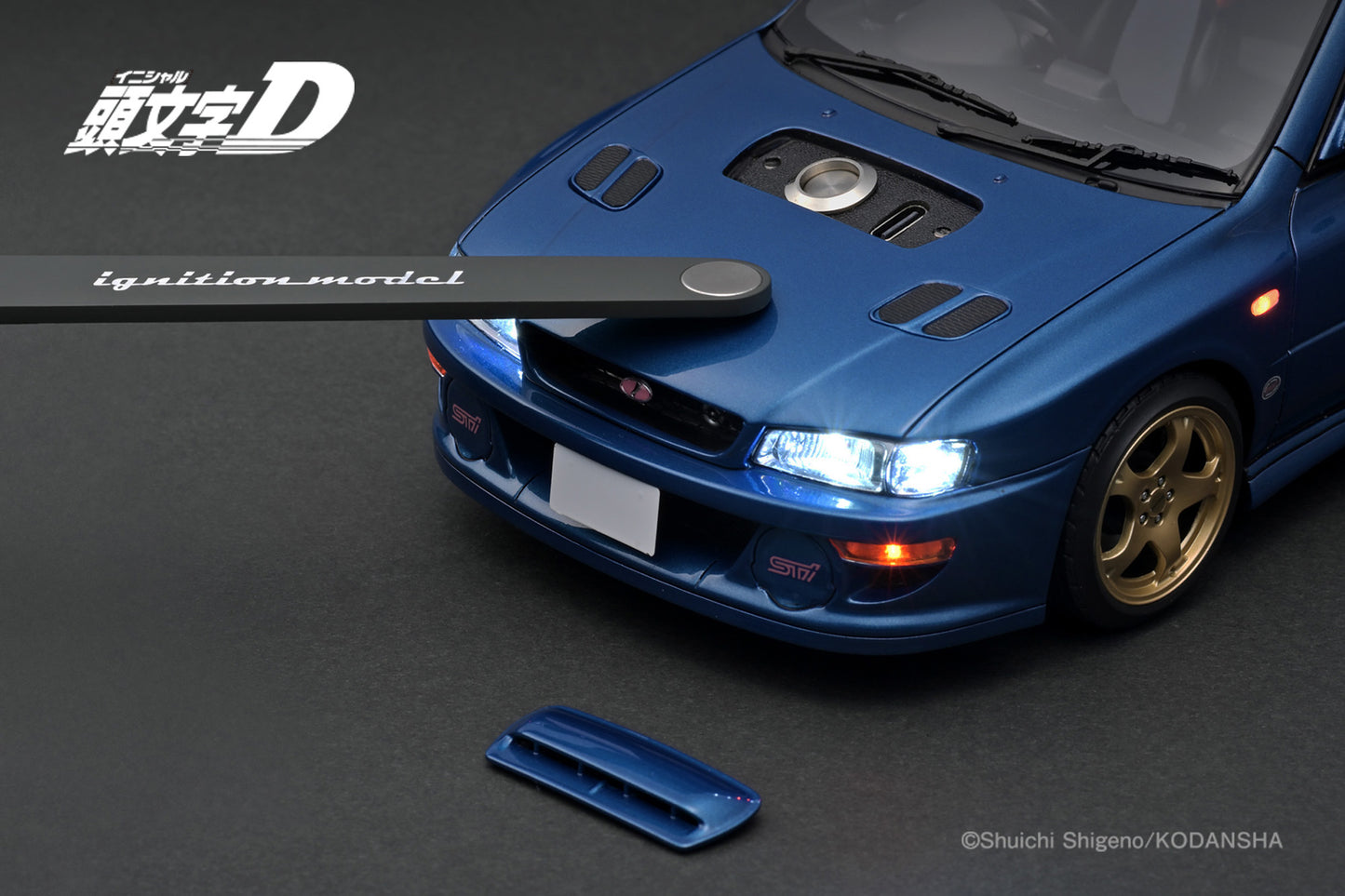 Ignition Model 1/18 	INITIAL D SUBARU Impreza WRX type R Sti Version V (GC8) Blue With LED light IG3539