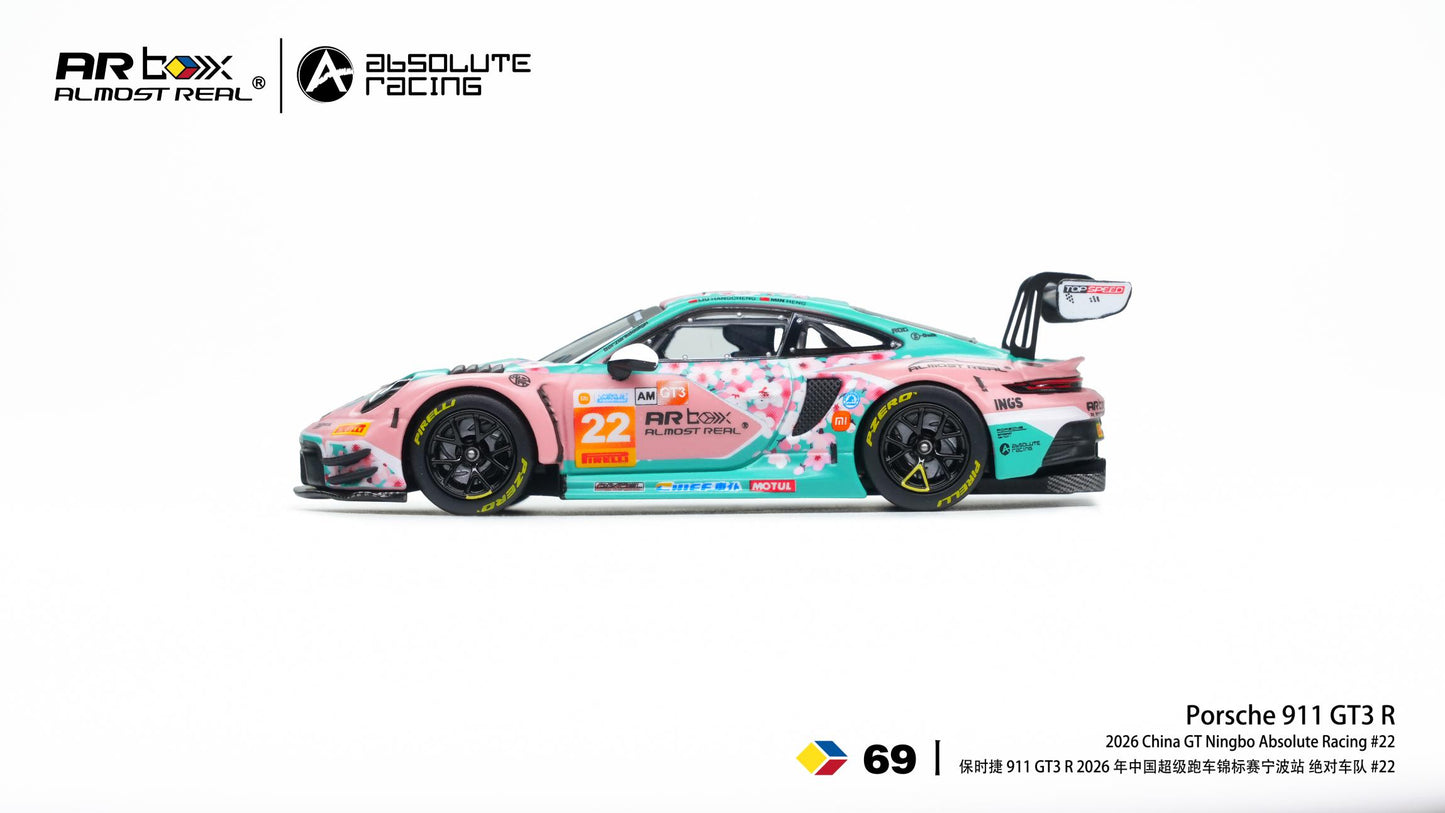 PREORDER Almost Real 1/64 Porsche 911 GT3 R 2026 China GT Ningbo Absolute Racing #22 640007001 (Approx. Release Date: Q1 2027 and subject to the manufacturer's final decision)