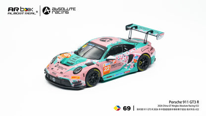 PREORDER Almost Real 1/64 Porsche 911 GT3 R 2026 China GT Ningbo Absolute Racing #22 640007001 (Approx. Release Date: Q1 2027 and subject to the manufacturer's final decision)