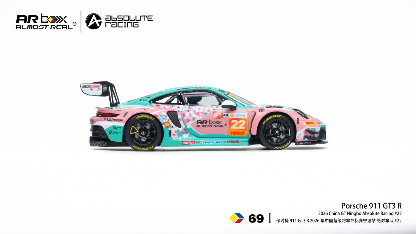 PREORDER Almost Real 1/64 Porsche 911 GT3 R 2026 China GT Ningbo Absolute Racing #22 640007001 (Approx. Release Date: Q1 2027 and subject to the manufacturer's final decision)