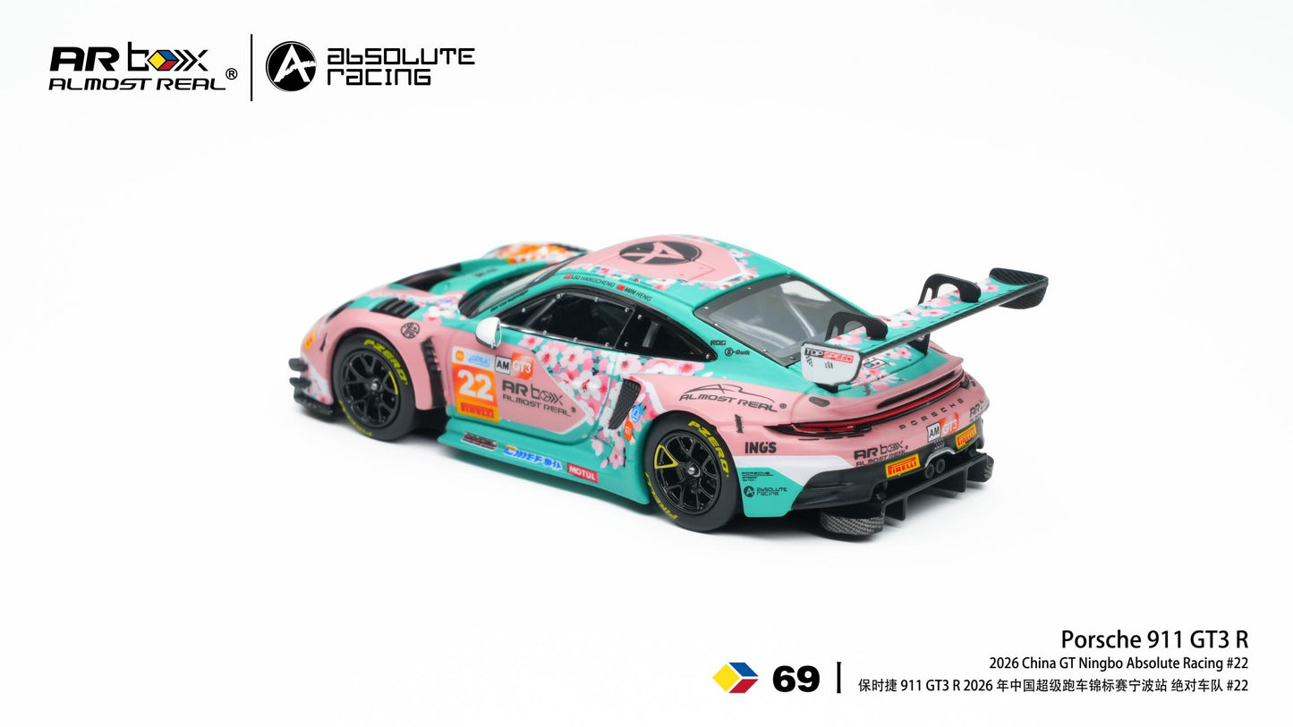 PREORDER Almost Real 1/64 Porsche 911 GT3 R 2026 China GT Ningbo Absolute Racing #22 640007001 (Approx. Release Date: Q1 2027 and subject to the manufacturer's final decision)