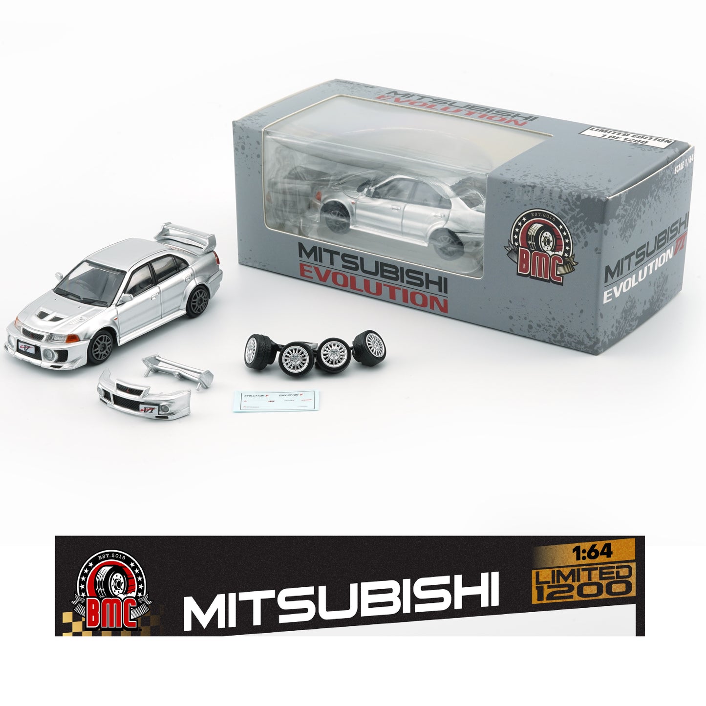 BM Creations 1/64 Mitsubishi Lancer EVO V / VI - SILVER(RHD) 64B0408