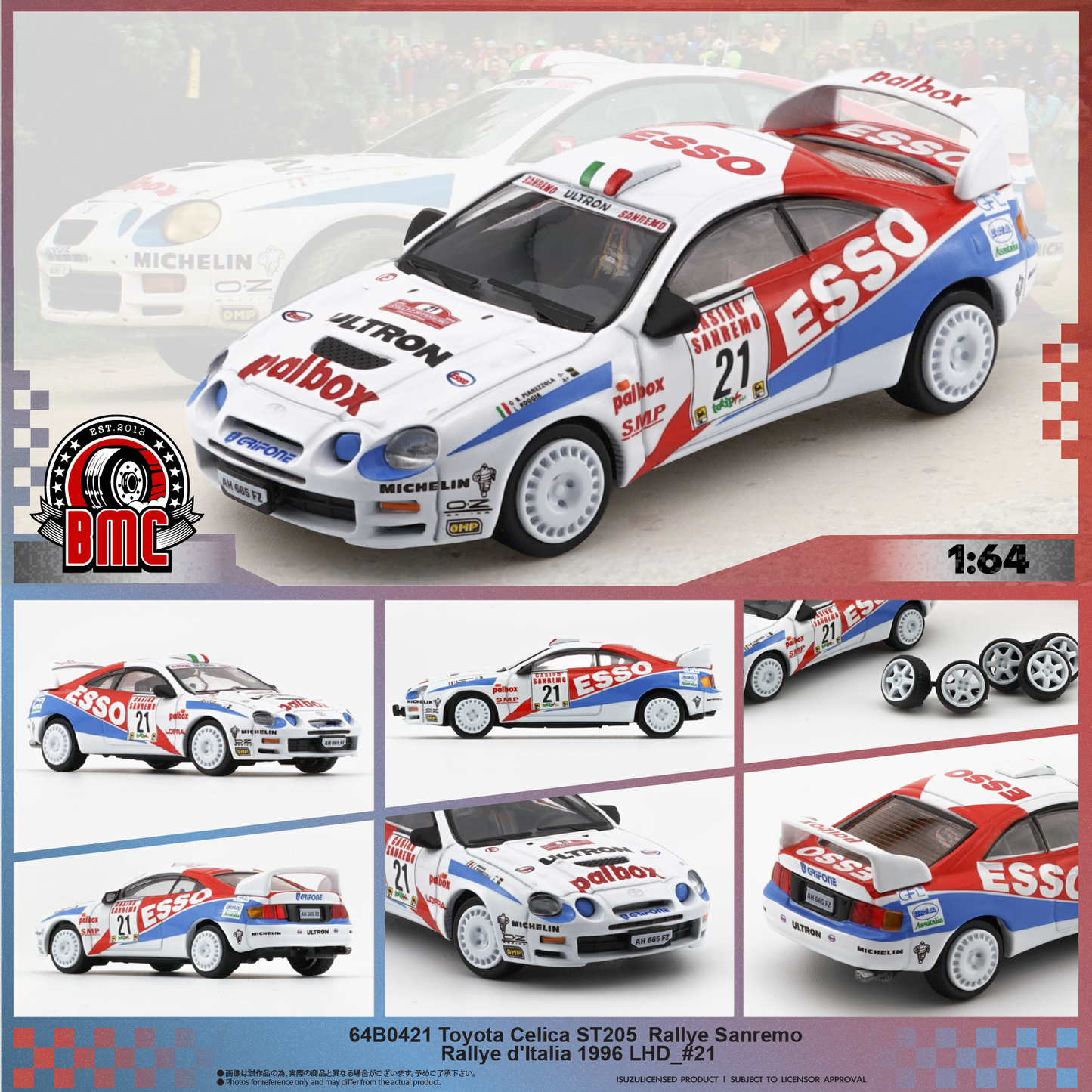 BM Creations 1/64 Toyota Celica ST205 -Rallye Sanremo -Rallye d'Italia 1996 LHD_#21 (ESSO) 64B0421