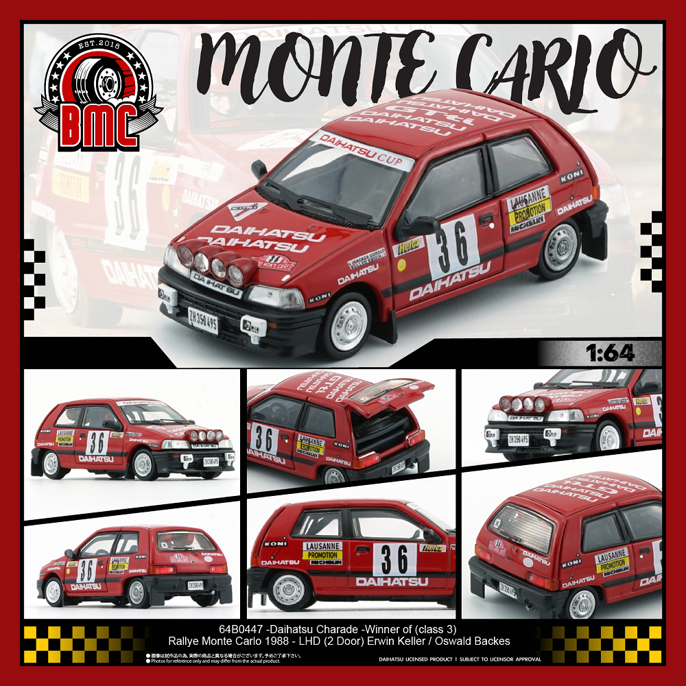 BM Creations 1/64 Daihatsu Charade - Winner of (Class 3) Rallye Monte Carlo 1988 - LHD (2 Dr) Erwin Keller / Oswald Backes 64B0447