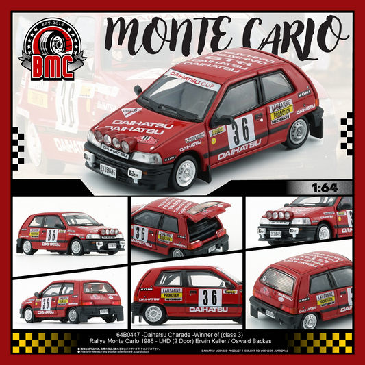BM Creations 1/64 Daihatsu Charade - Winner of (Class 3) Rallye Monte Carlo 1988 - LHD (2 Dr) Erwin Keller / Oswald Backes 64B0447