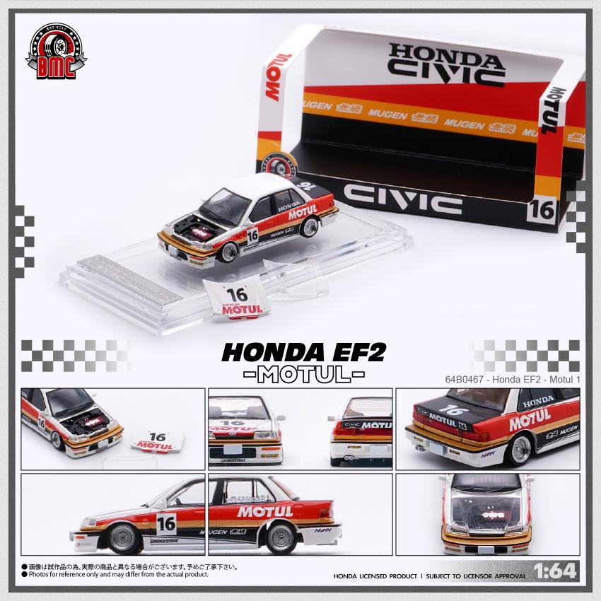 PREORDER BMC 1/64 Honda Civic EF2 1991 - White - Motul (RHD) 64B0467 (Approx. release in SEP 2026 and subject to the manufacturer's final decision)